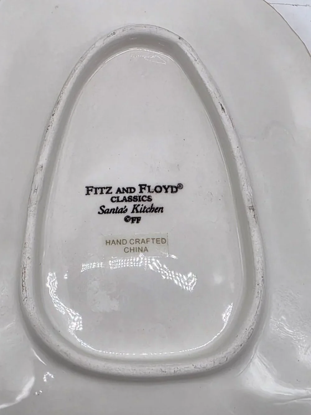 Fitz and Floyd Santa's Kitchen Bell Snack Plate Pair Holiday Christmas Winter